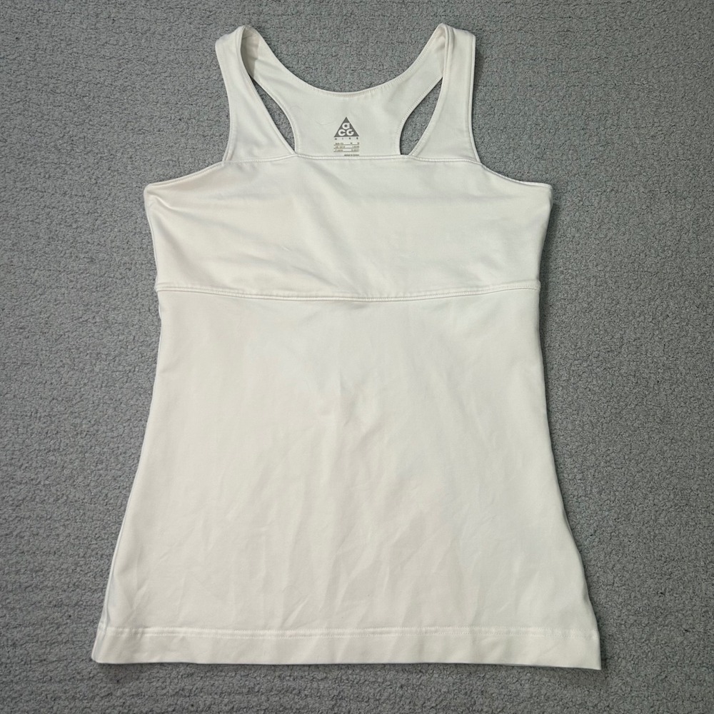 Nike ACG Tank Top Racerback Shelf Bra Medium White Gorpcore Outdoor Activewear